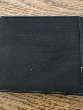 Tumi Black Leather Compact Card Wallet